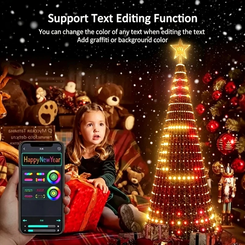 Lighting Christmas Decor - Akıllı RGB Noel Ağacı Tepesi Lambası,