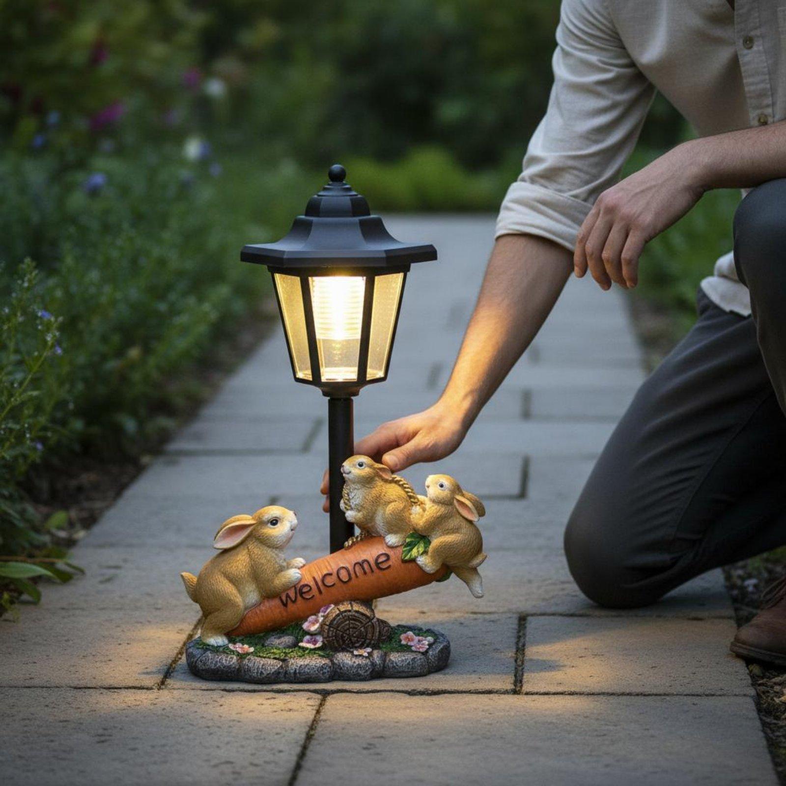 Lighting Decoration Ideas - Güneş Enerjili Tavşan Heykeli Dekoratif Tavşan