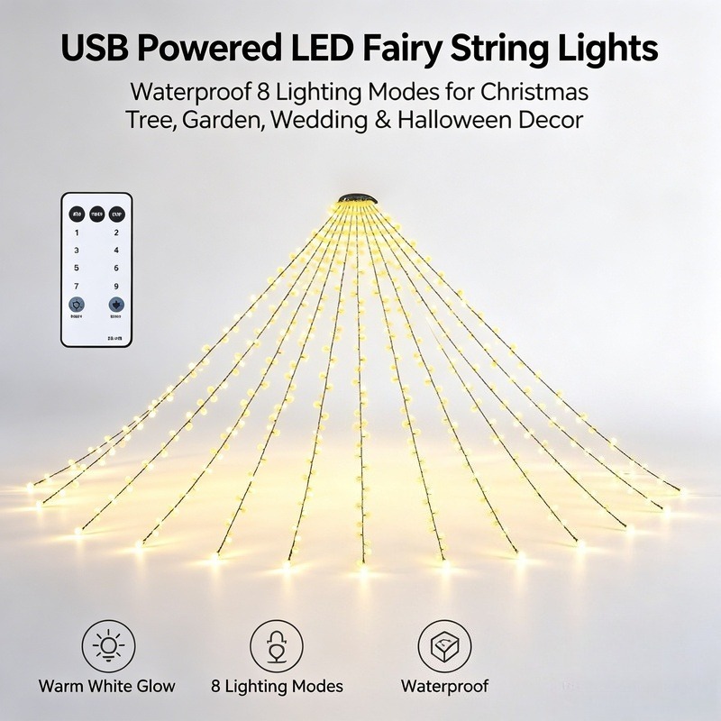 USB LED Peri Işık Dizileri, Ba - Lighting Christmas Decor incelemesi ve fiyatı